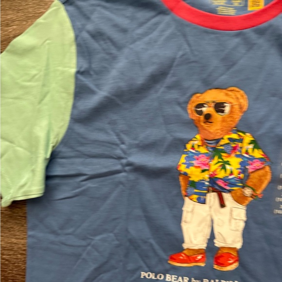 Polo by Ralph Lauren Boys Sz XL 18-20 Blue and Green Bear T-Shirt - Picture 3 of 7